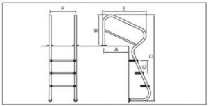 Süper Eko Rahat Çıkıs Merdiveni Paslanmaz Çelik 4 basamaklı AISI - 304