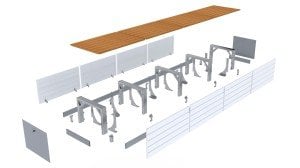 3' lü Zen' It Bench