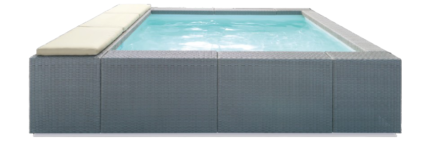 ISITMA ve BUBBLE PLAYA 1 GRİ - 220 x 220. TEK GÖVDE HAZIR HAVUZ