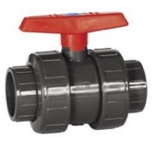 PVC Küresel asit vanası (Teflon + EPDM) Ø 32 mm  PN16