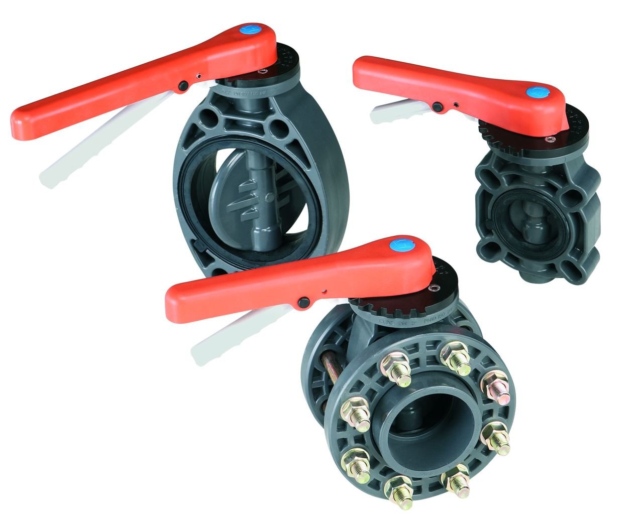 PVC kelebek vana çıplak Ø 75 mm  PN10