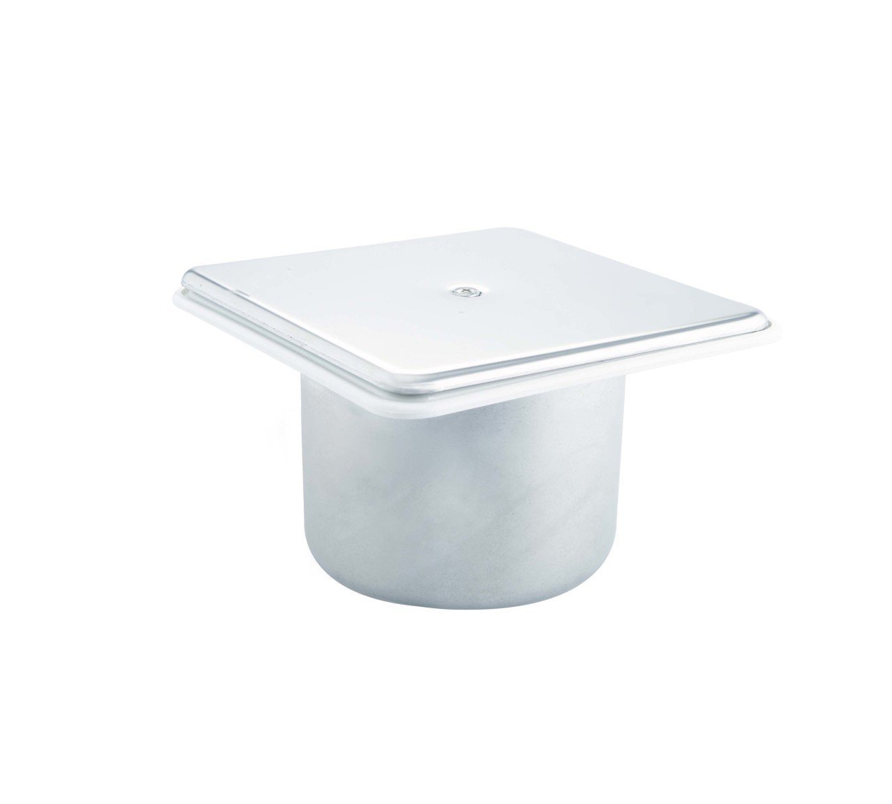 AISI 316 Paslanmaz Çelik Kare Dip emiş 1 1/2” alttan bağlantılı