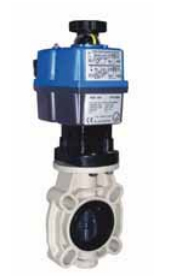 Elektrik aktüatörlü PVC kelebek vana Ø 90 mm