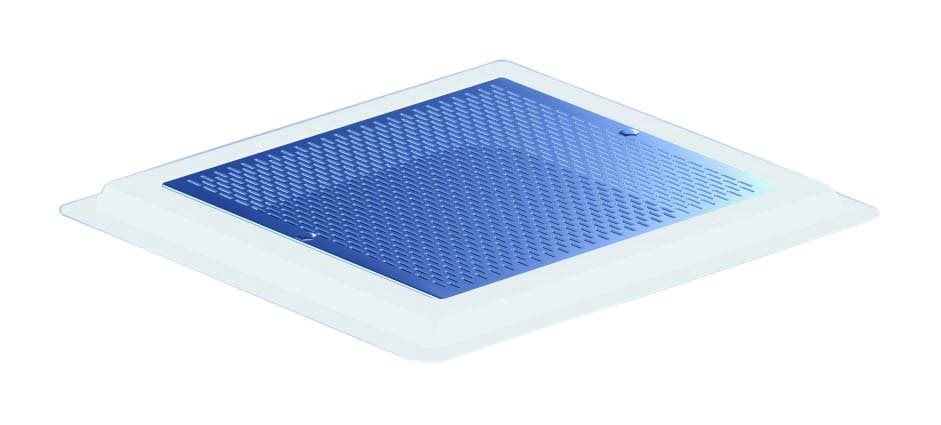 490x490mm Fiberglas çerçeveli paslanmaz çelik kare dip emiş ızgarası