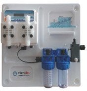 Micro DUAL POOLGUARD Ekonomik Kontrol Paneli (Membran dozaj pompalı)  pH 5 l/h 2 bar,  Rx  10 l/h 2 bar