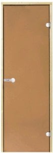 Çam Çerçeveli Bronz Camlı Sauna Kapısı (Derinlik: 6cm)