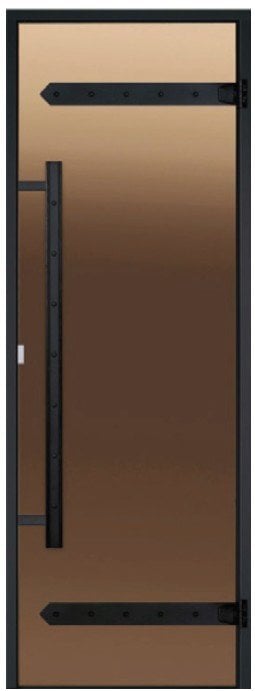Alüminyum Çerçeveli Bronz Camlı Dekoratif Sauna/ Buhar Odası Kapısı (Derinlik: 6 cm)
