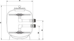 OC-1 Aster filtre 750 mm Yandan çokyollu vanalı