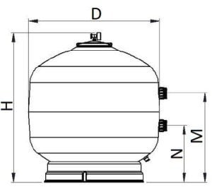 Ivory Model Bobin Sargı kum filtresi, Ø 400 (1½''  vana ile)