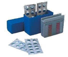 Serbest klor ve pH test kit Klor ölçüm aralığı: 0.1–3.0 mg/l pH ölçüm aralığı: 6.8–8.2