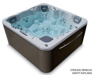 EVOLUTION Spa Grafit kaplama + Paslanmaz jet + Paslanmaz bar+ Lumiplus Aydınlatma + Örtü