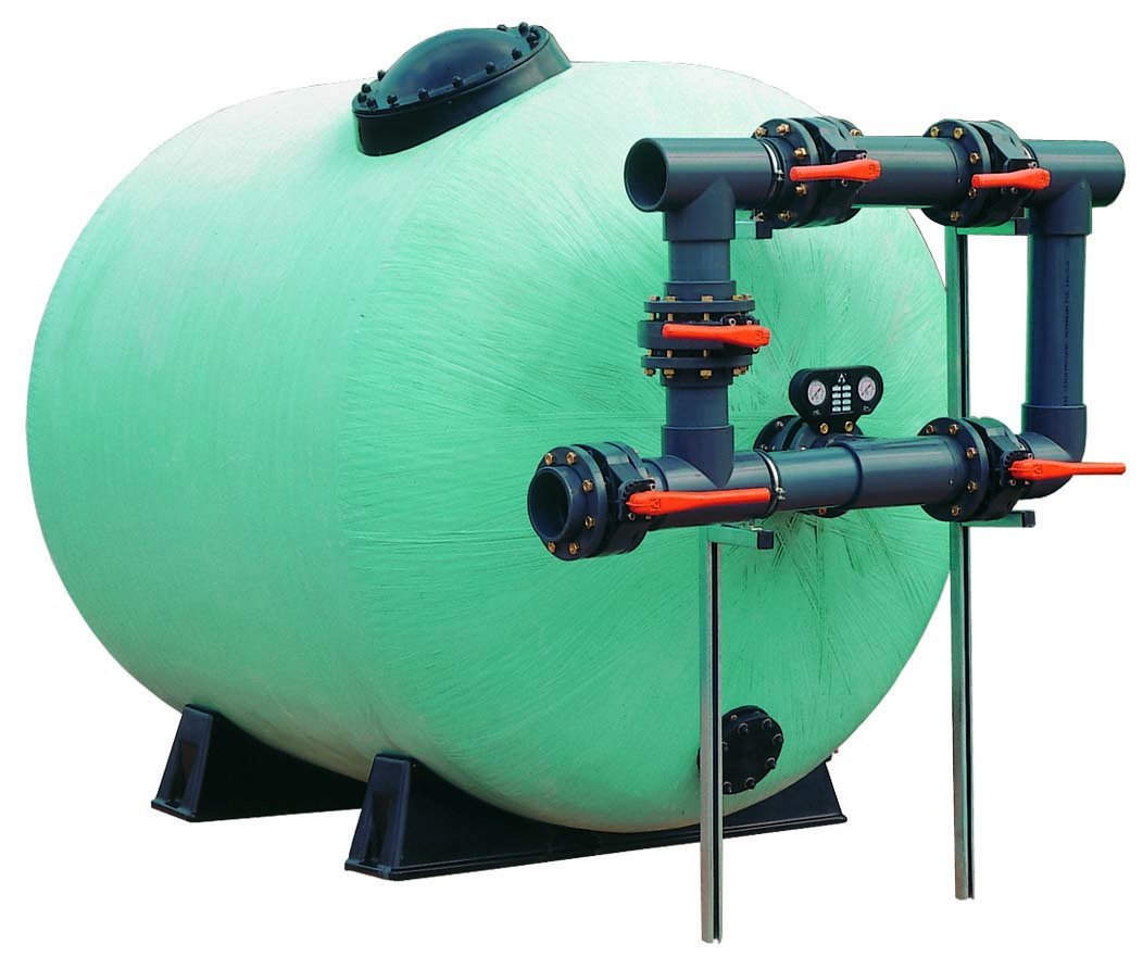 Yatay Bobin Sargı Kum Filtresi Ø1800 mm Uzunluk 3000mm  Filtrasyon hızı 30m3/h/m2  Çıkış Ø160mm  Debi 137m3/h