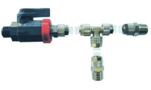 1 adet Besgo vana için kompresör bağlantı kiti 1/4'' 1 vana, 2 fittings, 10m PE 6/4mm hortum