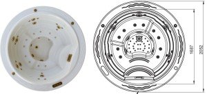 RONDA 30 Spa + Kromoterapi LED lamba +Dijital kontrol paneli + Örtü