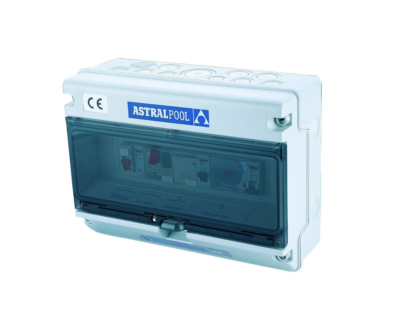 Elektrik kontrol panosu 1 pompa ve harici aydınlatma kontrolü + kaçak akım koruma (¾ - 1 hP trifaze)