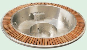 VULCANO paslanmaz çelik yuvarlak SPA + Lamba