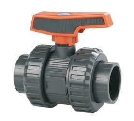 PVC Küresel asit vanası (Teflon + EPDM) Ø 20 mm  PN16