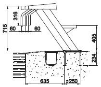 AISI 316 Atlama podyumu Yükseklik: 700 mm