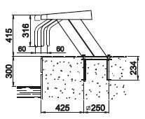 AISI 316 Atlama podyumu Yükseklik: 400 mm